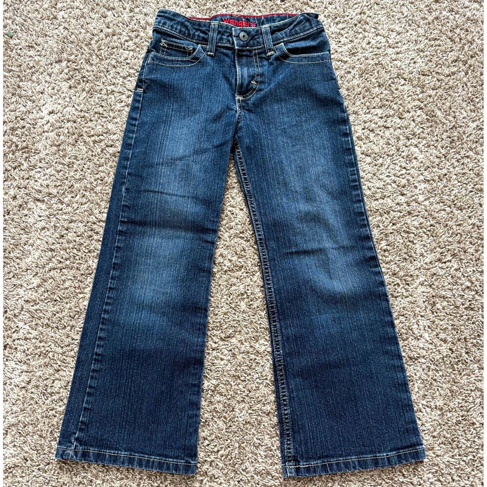 Wrangler Girls Bootcut Denim Jeans Blue 6 XR Adjustable Waist Cowgirl Western